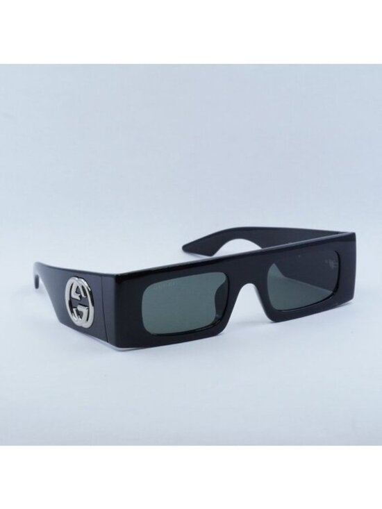 Gucci GG1646S 001 Sunglasses Black Rectangle Frame, Grey Lenses main image 7
